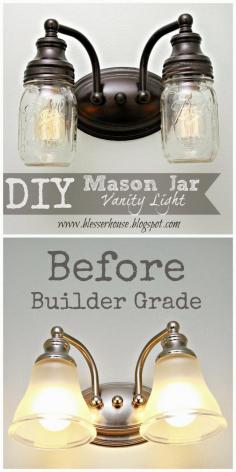 DIY Mason Jar Vanity Light