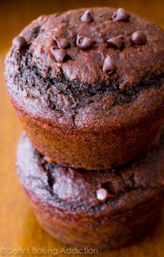 Skinny Double Chocolate Chip Muffins.