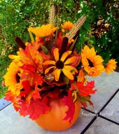 Autumn Fall Thanksgiving Centerpiece Table Arrangement by KreativelyKrafted