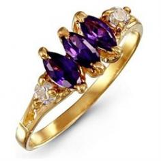 Dress up any outfit with this pretty purple and white CZ ring. Three marquise shaped purple CZ stones call attention to this ring, while the round white CZ stones beautifully accent them. A very pretty ring that any lady would be proud to wear.