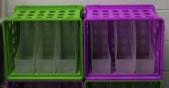 This would be a great way to organize differentiated centers. Each center can have a different color crate and then the holders inside could be labeled for each group offering leveled activities for centers.