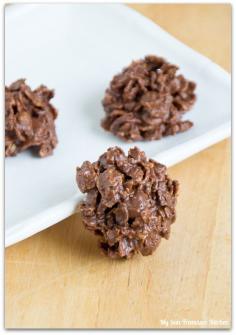 No Bake Chocolate Crunch Cookies - only 3 ingredients!