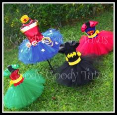 I am going to need this in adult sizes please! One for me, one for Amber!   Girls-Superhero-Tuto-Costumes