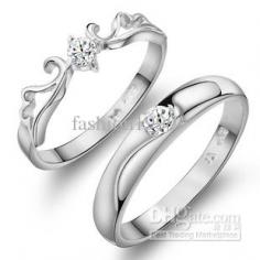 Free Shipping 925 sterling silver beautiful high-quality Fashion Angel couple diamond ring wedding ring S0015