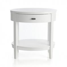 Arch White Oval Nightstand  | Crate and Barrel