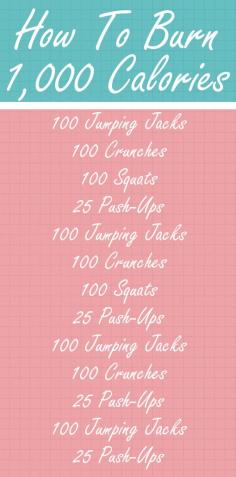 How To Burn 1,000 Calories