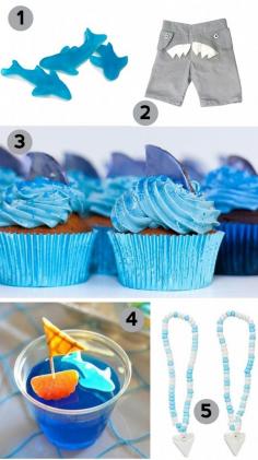 lots of great ideas, including cake pops (stop me if I try to make those!!), shark tooth candy necklaces, so TOTALLY getting those, if it is indeed a shark party, and more.  shark birthday party ideas
