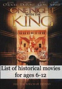 A detailed list of historical movies for kids, with reviews