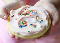 Giant Sugar Cookies with Cherry Buttercream!