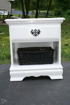 Refurbished Nightstand by Toocutediapercakes on Etsy, $75.00