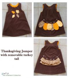 Sewing The Littleheart Collection: Thanksgiving jumper with removable turkey tail