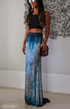 Maxi skirt is cute but not the crop top