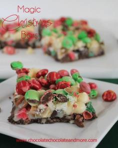 Magic Christmas Bars-Magic bars also known as Seven Layer bars all dressed up for the Holidays