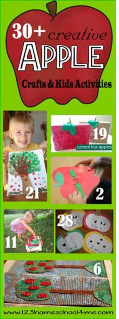 30 Apple Crafts and Kids Activities for Fall #preschool #craftsforkids #kidsactivities