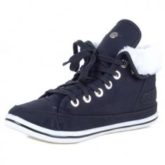 Women's faux fur lined lace up sneakers. Canvas upper, with synthetic inner and man made sole. Ideal casual fashion wear.