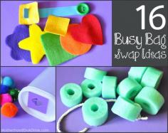 Tons of awesome ideas for busy bags. You could also use them to have your own busy bag swap with friends.