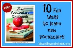 Ways to Teach Vocabulary -vocabulary notebook