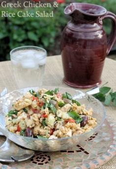 Greek Chicken and Rice Cake Salad (gluten-free)
