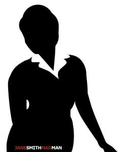 Mad Men 1960's Silhouette, Joan Harris, Woman, Curvy, Sexy, Suite, Personalized, Custom, Custom Size, Art Print by NestedExpressions, $15.00