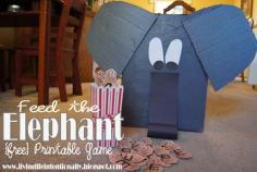 ❤ LOVE this Elephant box!!!❤  Preschooler Feed the Elephant Game to help kids  practice upper and lower case alphabet letters #alphabet #preschool #kidsactivities #freeprintable