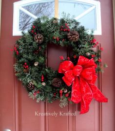 Realistic Artificial Traditional Greens Christmas Wreath by KreativelyKrafted