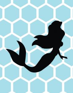 Mermaid, Honeycomb, Nautical, Marine, Nursery Art, Under the Sea, Shower Gift, 8x10 or 11x14 Art Print by NestedExpressions, $15.00