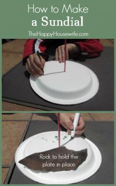 A great summer project for you and your kids is making a sundial of your own. You can make one using just a few household items! | The Happy Housewife