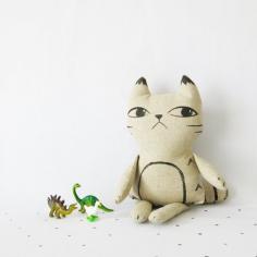 Yuri Cat Plush Hand painted Linen Doll by trelabela
