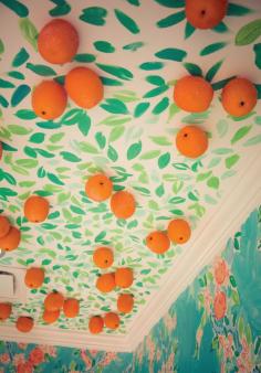 Oranges on the ceiling