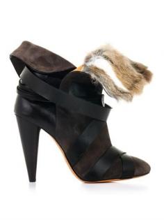 Neta fur-trimmed suede boots | Isabel Marant | cynthia reccord
