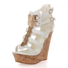 Women's #Fashion #Shoes:  Bogata 04 Womens Metallic Embellished Embellished Platform Strappy Open Toe Wedge #White: #Wedges