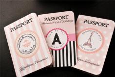 paris baby shower invitations | Paris themed Passport Invitations for birthday party,