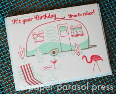 Happy Birthday Retro Vintage Camper Birthday Card
