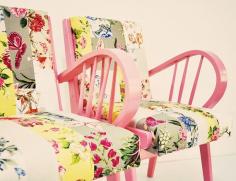 floral pink armchairs