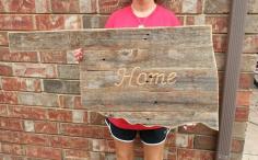 Oklahoma rustic wood wall decor - "Home" Get out. This is awesome! I would love this in my living room.