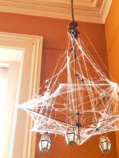 halloween chandelier made from a broken umbrella #halloween #Treats #Food #Snacks #Scary #Gross