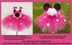 Customized Baby Minnie Mouse Tutu Dress - light Pink, & Peach Tutu Dress for Baby, Toddler, Girl includes Mouse ears headband (size NB-4T). $58.00, via Etsy.