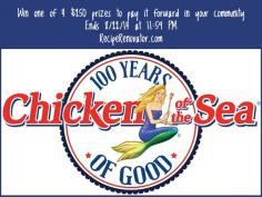 Win one of 4 $250 prizes to pay it forward in your community. Ends 8/22/14 at 11:59 PM PDT. From Recipe Renovator and Chicken of the Sea.