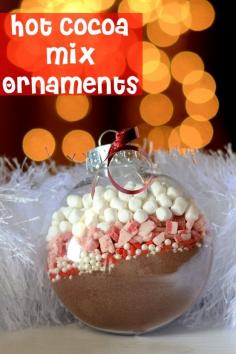 Hot Cocoa Mix Ornaments! Great holiday gift idea