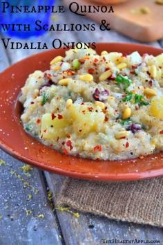 Pineapple Quinoa with Scallions and Vidalia Onions #glutenfree