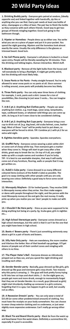 20 Crazy & Wild Party Ideas