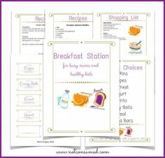 DIY Breakfast Station...making life easy for moms and healthy for kids. 60  days of self-serve breakfast. Perfect for BACK-to-SCHOOL!