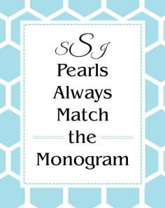 Inspirational Quote, Pearls Always Match the Monogram, Honeycomb, Personalized Home Decor, Gift for Her, Shower Gift, Custom Size, Art Print by NestedExpressions, $15.00