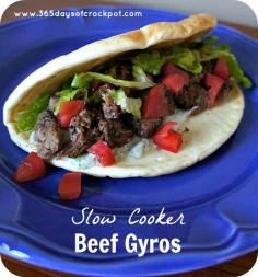 Crock Pot Beef Gyros with Tzatziki Sauce #crockpotrecipe #easydinner