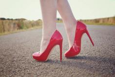 red high heel shoes