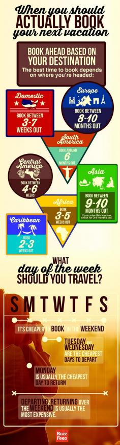 When Should You Actually Book Your Next Vacation #travel #infographic