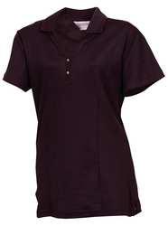 Women's Knit Shirt, Moisture Management, Short Sleeve, Double Ridge Collar, Fabric Cotton/wickable Poly, Size 3xl, Color Deep Navy, Package Quantity 1