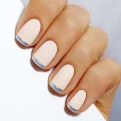 white and silver manicure