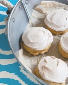 Soft Pumpkin Cookies with Cinnamon Sugar Frosting from @bridget edwards {bake at 350}