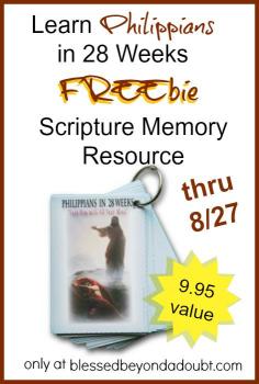 Last day to get the FREE Philippians Scripture Memory Cards! Hurry! Offer good thru 8/27!